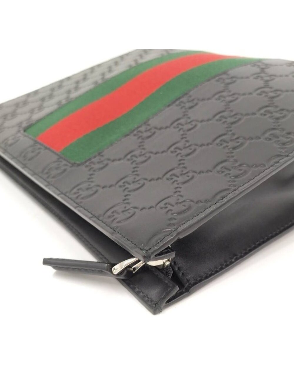 Gucci Clutch Guccissima Sherry Line Leather Black - Picture 3 of 9